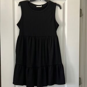 Lush Black Sleeveless Crew Neck Sundress